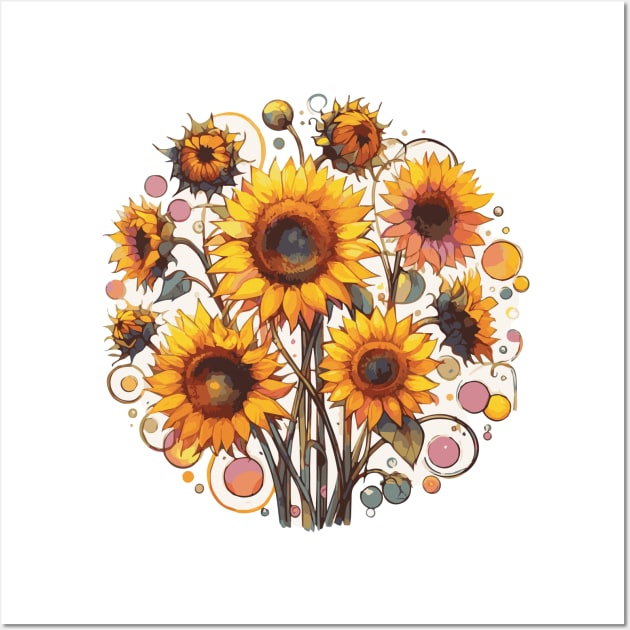 Sunflowers Blooming Wall Art by Heartsake